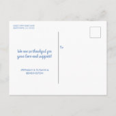 男の赤ちゃんブルータイポグラフィ写真の紹介 案内ポストカード (裏面)