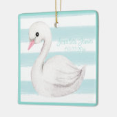 男の赤ちゃんブルータイポグラフィ名日付保存画像 セラミックオーナメント (左)