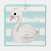 男の赤ちゃんブルータイポグラフィ名日付保存画像 セラミックオーナメント (裏面)