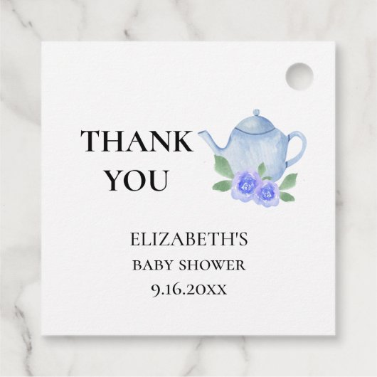 男の赤ちゃんブルーティーポットフローラリース フェイバータグ (裏面)