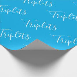 男の赤ちゃんブルートリプレットボーイズスクリプト ラッピングペーパー