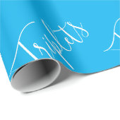 男の赤ちゃんブルートリプレットボーイズスクリプト ラッピングペーパー (ロールコーナー)