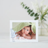 男の赤ちゃんブルードットストークベビー写真発表 案内状 (スタンド正面)