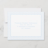 男の赤ちゃんブルードットストークベビー写真発表 案内状 (裏面)