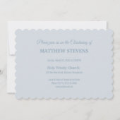 男の赤ちゃんブルーバプテスマ招待状ケーキテディベア 招待状 (裏面)