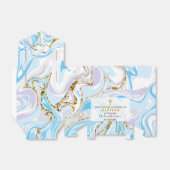 男の赤ちゃんブルーパーソナライズされた抽象芸術マーブルバプテスマ フェイバーボックス (折り畳みなし)