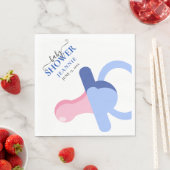 男の赤ちゃんブルービンキーベビーシャワーナプキンズ スタンダードランチョンナプキン (インサイチュ)