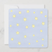 男の赤ちゃんブルーフォトシンプルーかわいいスターズスクエア (裏面)