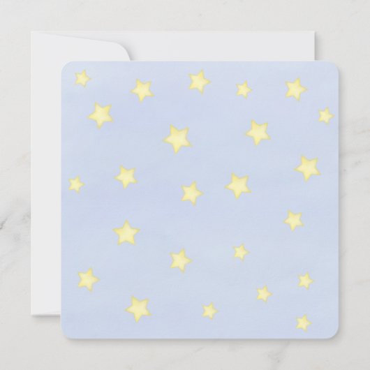 男の赤ちゃんブルーフォトシンプルーかわいいスターズスクエア (裏面)