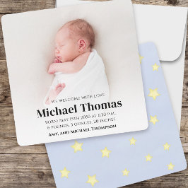 男の赤ちゃんブルーフォトシンプルーかわいいスターズスクエア