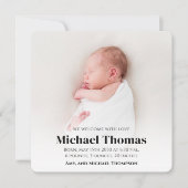 男の赤ちゃんブルーフォトシンプルーかわいいストライプスクエア (正面)