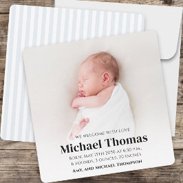 男の赤ちゃんブルーフォトシンプルーかわいいストライプスクエア