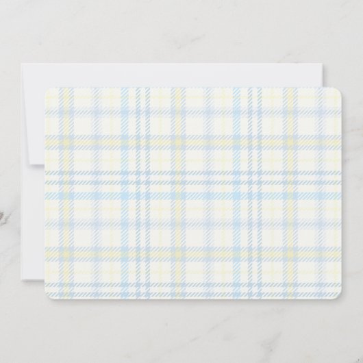 男の赤ちゃんブルーフォトシンプルーかわいいプストライプのライド (裏面)