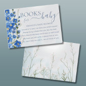 男の赤ちゃんブルーフローラシャワー用ブック エンクロージャーカード