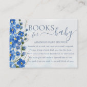 男の赤ちゃんブルーフローラシャワー用ブック エンクロージャーカード (正面)