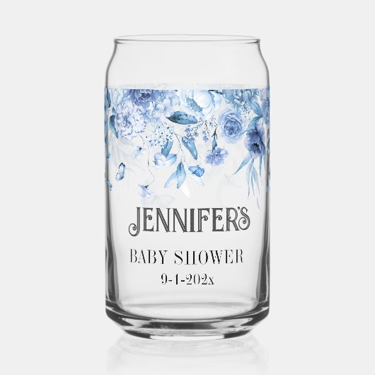 男の赤ちゃんブルーフローラドロップスペシャルマムトゥベ ガラス缶 (正面)