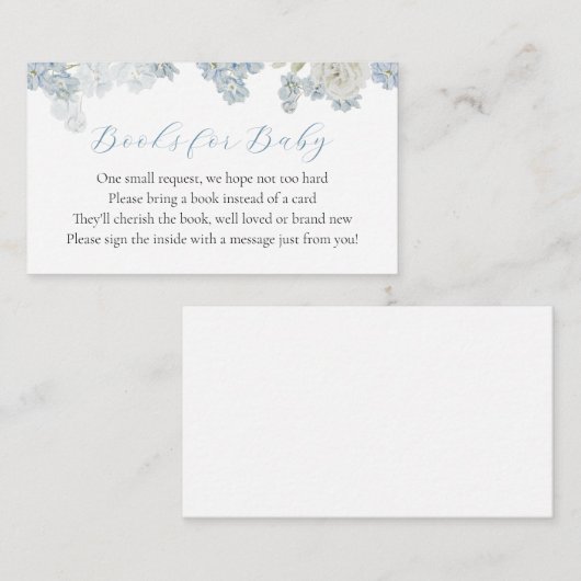 男の赤ちゃんブルーフローラブックリクエストエンクロージャカード エンクロージャーカード (正面/裏面)