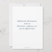 男の赤ちゃんブループレイドシャワー 招待状 (裏面)