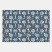 男の赤ちゃんブルーベビーシャワーギフトラップ新生児 ラッピングペーパーシート (正面)