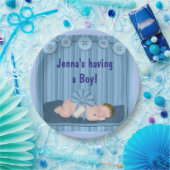 男の赤ちゃんブルーベビーシャワーパーティー紙プレート ペーパープレート (パーティー)