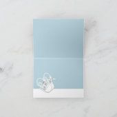 男の赤ちゃんブルーベビーシューズサンキューカード サンキューカード (内部)