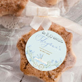 男の赤ちゃんブルーベルフラワーズアクエーカーフェイスステッカー ラウンドシール