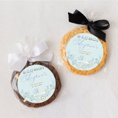 男の赤ちゃんブルーベルフラワーズアクエーカーフェイスステッカー ラウンドシール