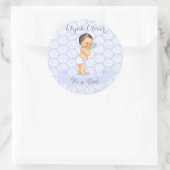 男の赤ちゃんブルーホワイト&グレー ラウンドシール (バッグ)