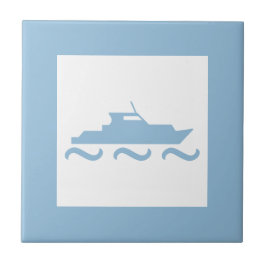 男の赤ちゃんブルーボート タイル