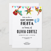 男の赤ちゃんブルーメキシカンフィエスタベビーシャワー 招待状 (正面/裏面)