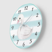男の赤ちゃんブルーモダンエレガント子供部屋デコール ラージ壁時計 (傾斜)