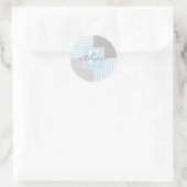 男の赤ちゃんブルーモダンステッカー ラウンドシール (バッグ)