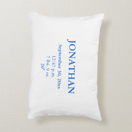 男の赤ちゃんブルーラトル誕生統計 アクセントクッション (裏面(縦))