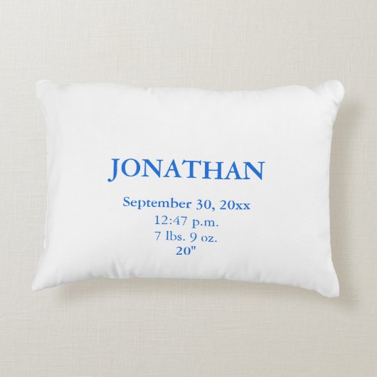 男の赤ちゃんブルーラトル誕生統計 アクセントクッション (裏面)