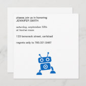 男の赤ちゃんブルーロボット招待状 招待状 (正面/裏面)