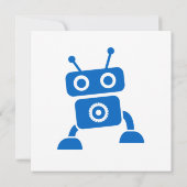 男の赤ちゃんブルーロボット招待状 招待状 (裏面)