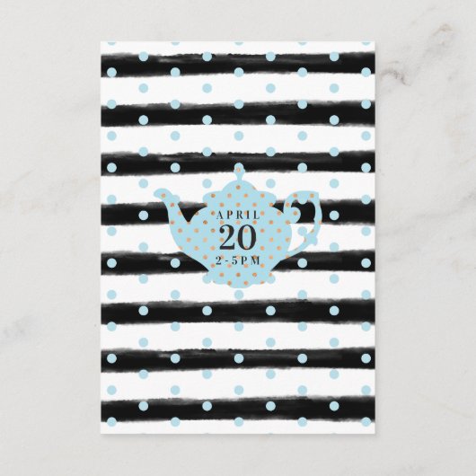 男の赤ちゃんブルーヴィンテージティーパーティー&ブックス エンクロージャーカード (裏面)