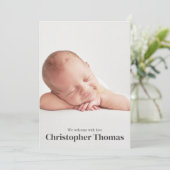 男の赤ちゃんブルー写真誕生のお知らせ 案内状 (スタンド正面)