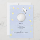 男の赤ちゃんブルー写真誕生のお知らせ 案内状 (裏面)