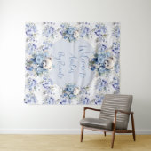 男の赤ちゃんブルー性別による写真の背景の表示 タペストリー (インサイチュ(横))