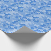 男の赤ちゃんブルー迷彩柄模様の包装紙 ラッピングペーパー (角)