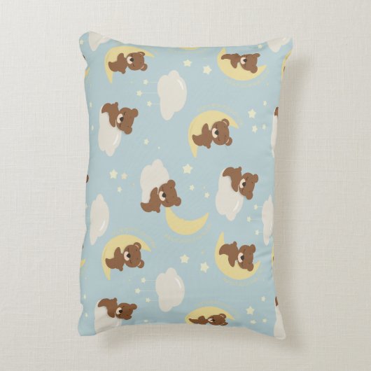 男の赤ちゃんベアオンクラウド装飾用クッション アクセントクッション (裏面(縦))