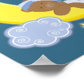 男の赤ちゃんベアームーンシアルスターズ子供部屋プリント ポスター (角)