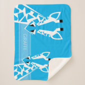 男の赤ちゃんベイムキリンブルーブランケット シェルパブランケット (正面)