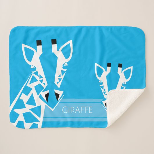 男の赤ちゃんベイムキリンブルーブランケット シェルパブランケット (正面(横))