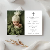 男の赤ちゃんベビーガール《キリスト教》洗礼式や命名式写真バプテスマ 招待状