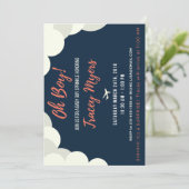 男の赤ちゃんベビーシャワーまたはスプリンクル招待状 招待状 (スタンド正面)