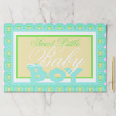 男の赤ちゃんベビーシャワーテーブルデコール紙ランチョンマット ペーパーパッド (インサイチュ)