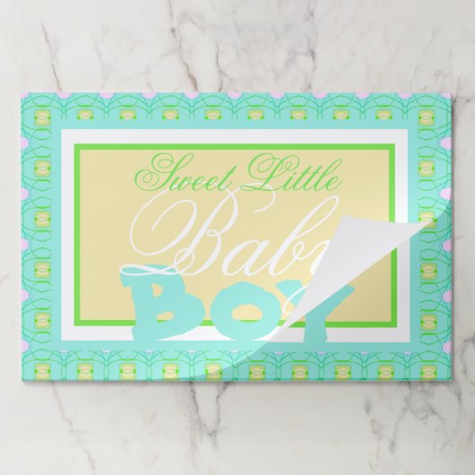 男の赤ちゃんベビーシャワーテーブルデコール紙ランチョンマット ペーパーパッド (折り畳み)