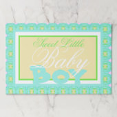 男の赤ちゃんベビーシャワーテーブルデコール紙ランチョンマット ペーパーパッド (正面)